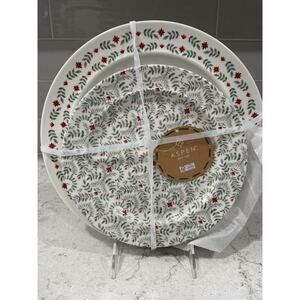 Set 8 Aspen POINSETTIA Holly Dinner (4) and Salad (4) Plates Melamine CHRISTMAS